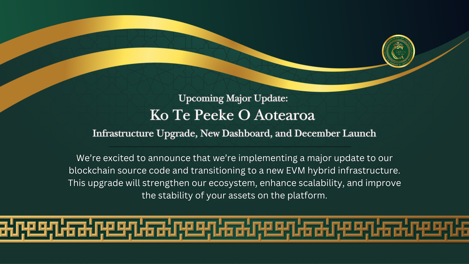 Upcoming Major Update: Ko Te Peeke O Aotearoa Infrastructure Upgrade, New Dashboard, and December Launch